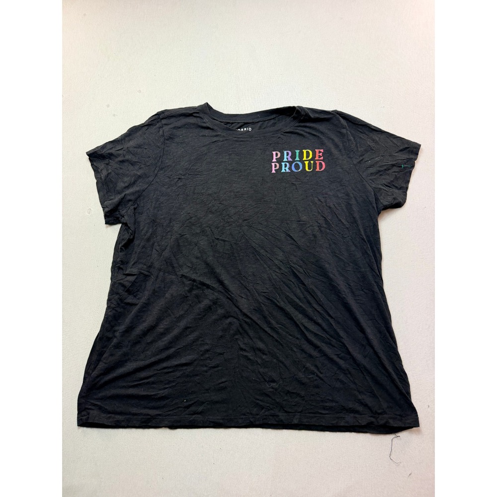 Torrid T-Shirt Women Size 2X Black Excellent Pride Proud Rainbow Graphic Tee